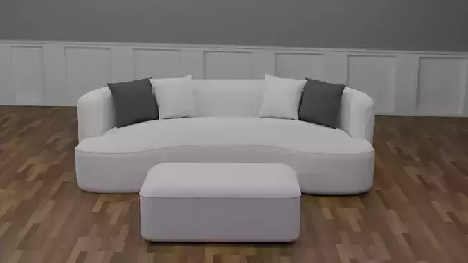 SOFA 3d model safavieh milano ottoman