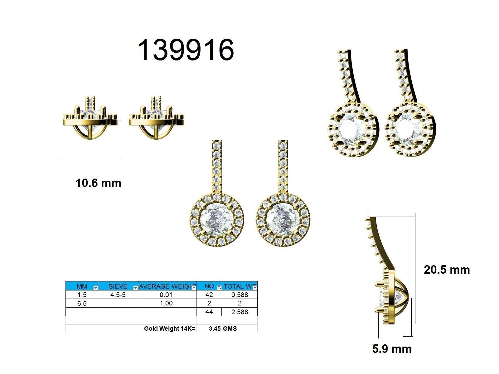 Women Earrings - 139916 3D print model_9