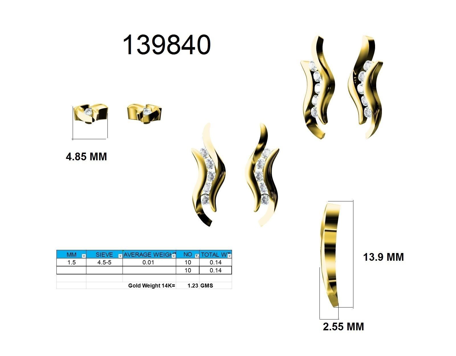Women Earrings - 139840 3D print model_9