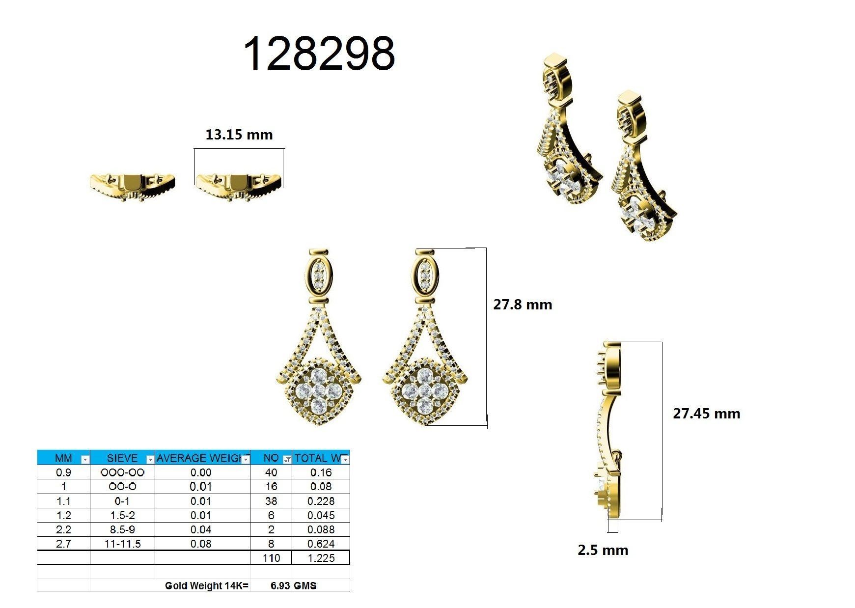 Women Earrings - 128298 3D print model_9