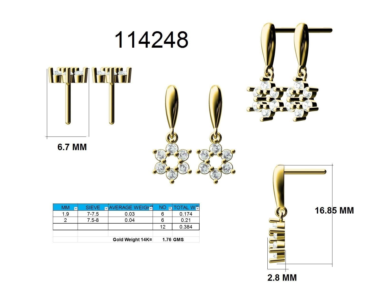 Women Earrings - 114248 3D print model_9