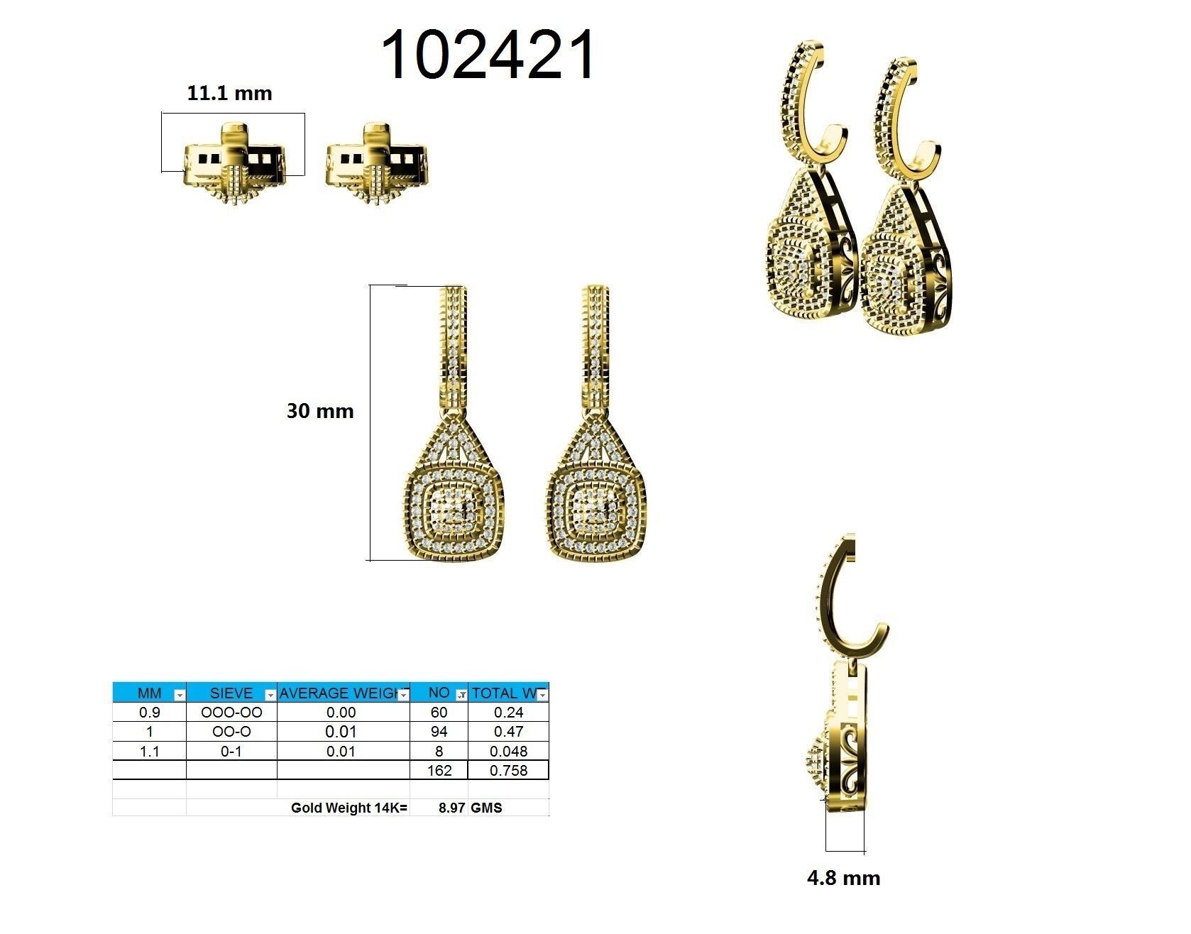 Women Earrings - 102421 3D print model_9