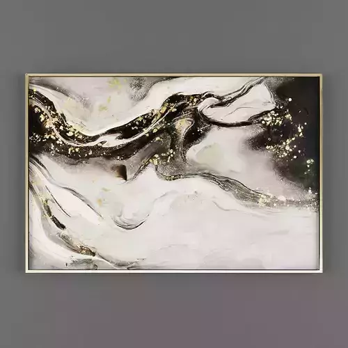 Art307 abstract painting on canvas Low-poly 3D model