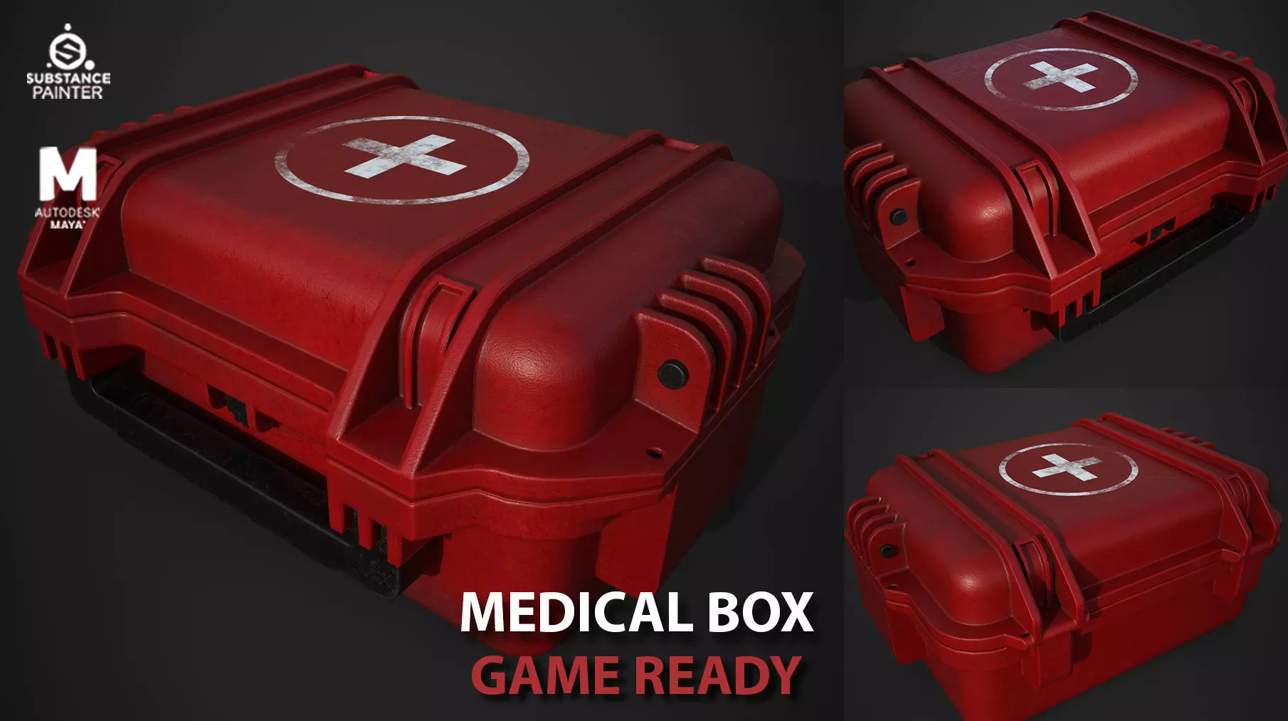 Medical box Low-poly 3D model_0