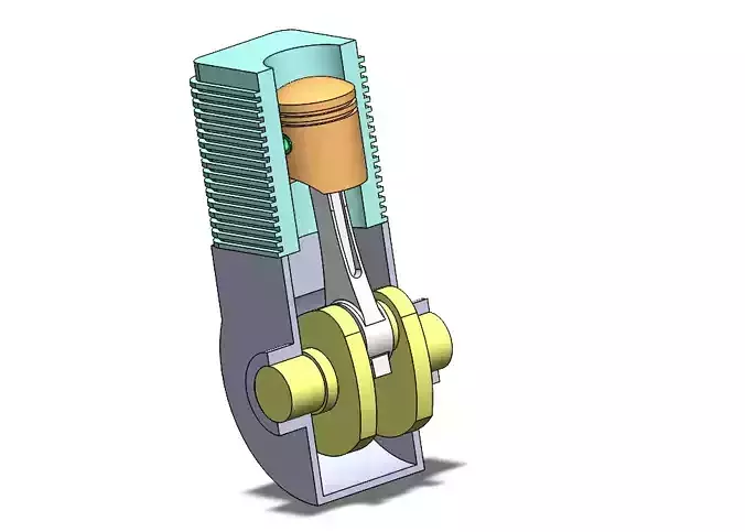 ENGINE WITH ONE PISTON  3D print model