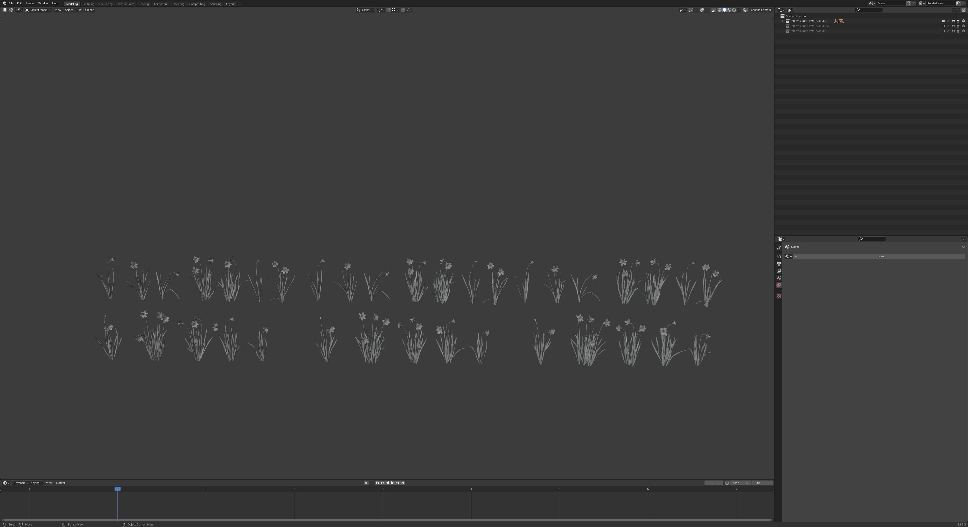 Daffodil Flower Kit  VFX Grace 3D model_15