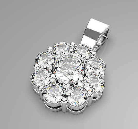 diamond flower pendant Free 3D print model