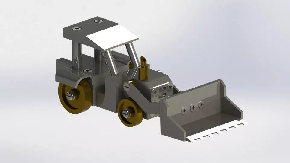 Tractor metal bulldozer 3D model