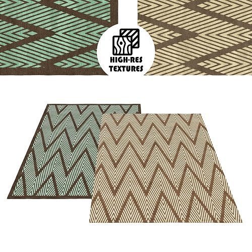 Large Zig Zag Pattern Rug Set 3D model