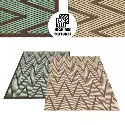 Large Zig Zag Pattern Rug Set
