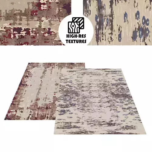 Large Irregular Splash Pattern Rug Set