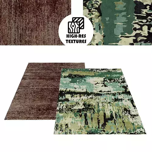 Large Irregular Pattern Splash Rug Set