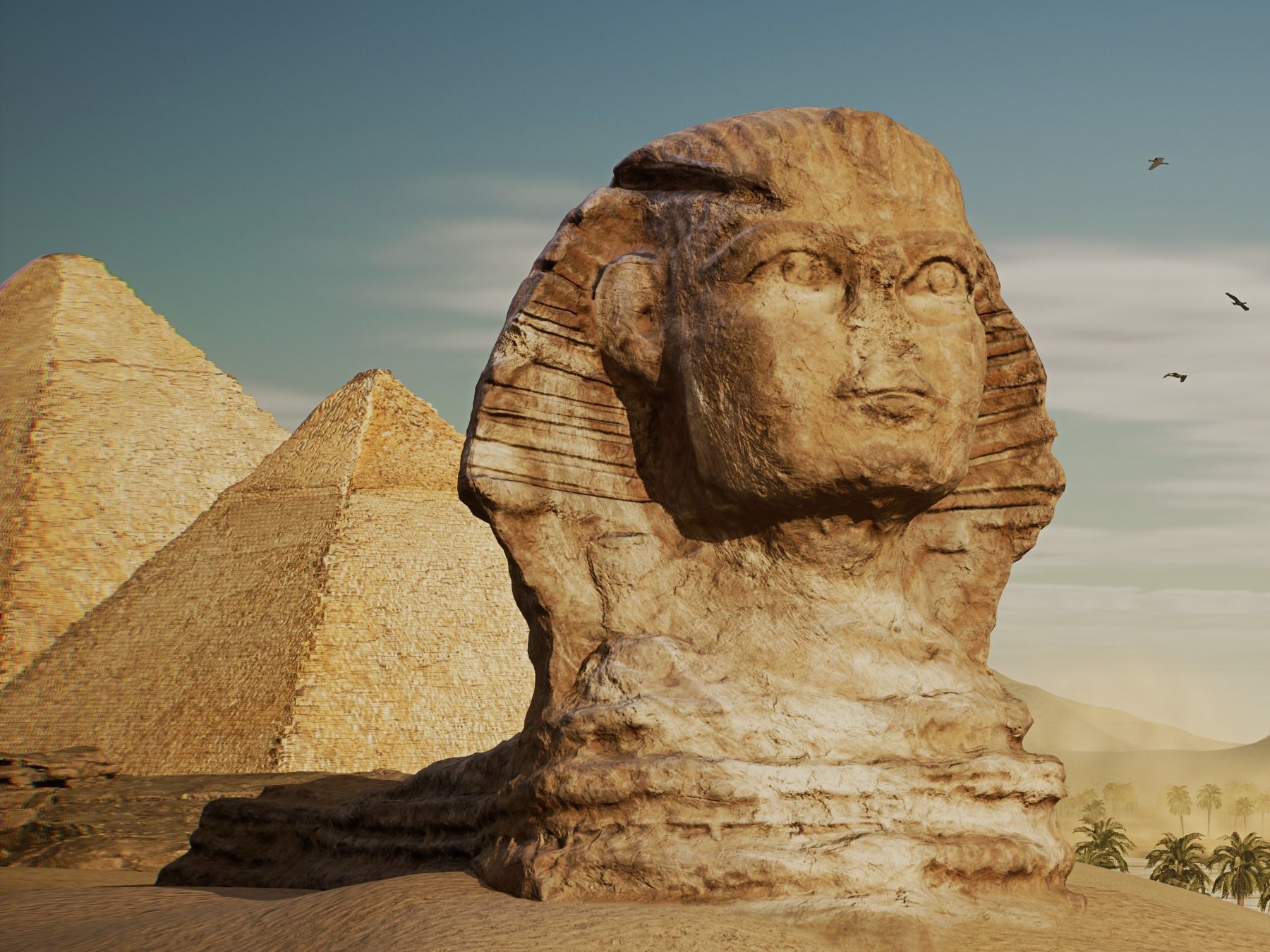 Egypt Great Sphinx Low-poly 3D model_4