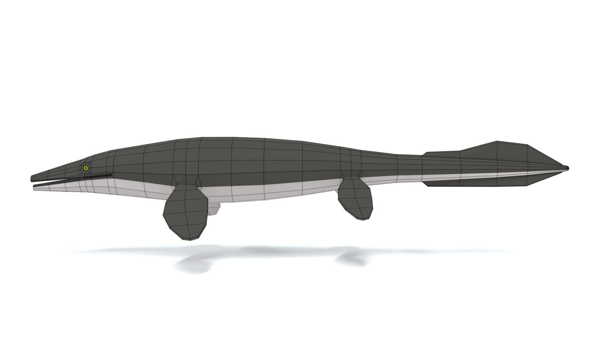 Low Poly Cartoon Tylosaurus Low-poly 3D model_10