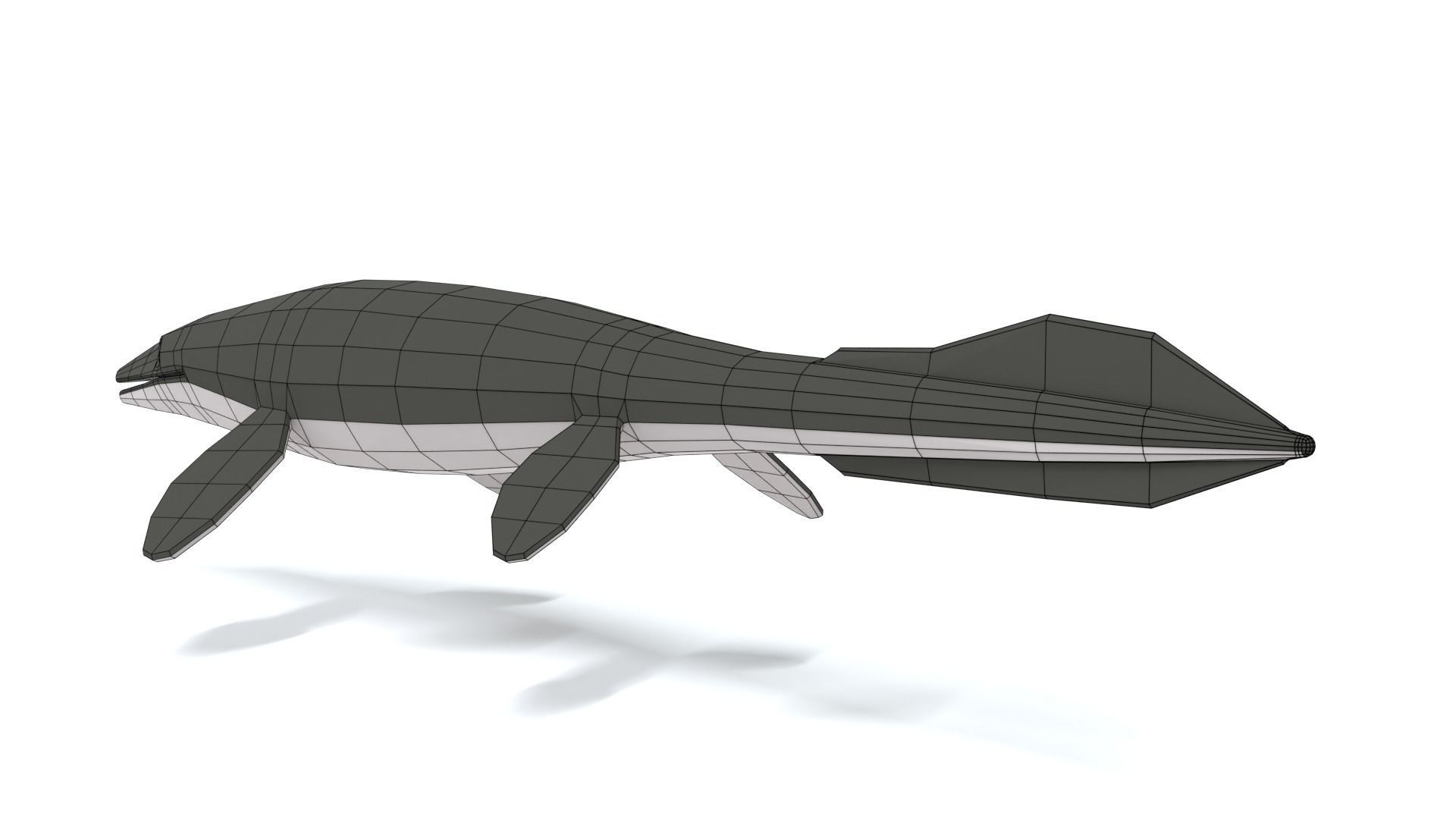 Low Poly Cartoon Tylosaurus Low-poly 3D model_11