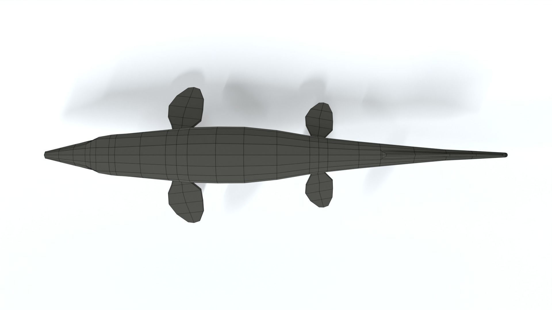 Low Poly Cartoon Tylosaurus Low-poly 3D model_17