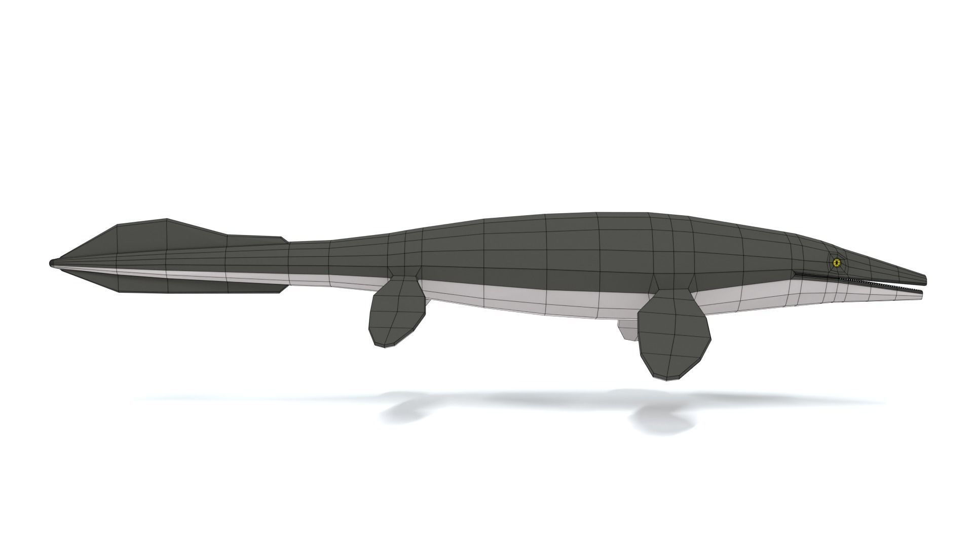 Low Poly Cartoon Tylosaurus Low-poly 3D model_14