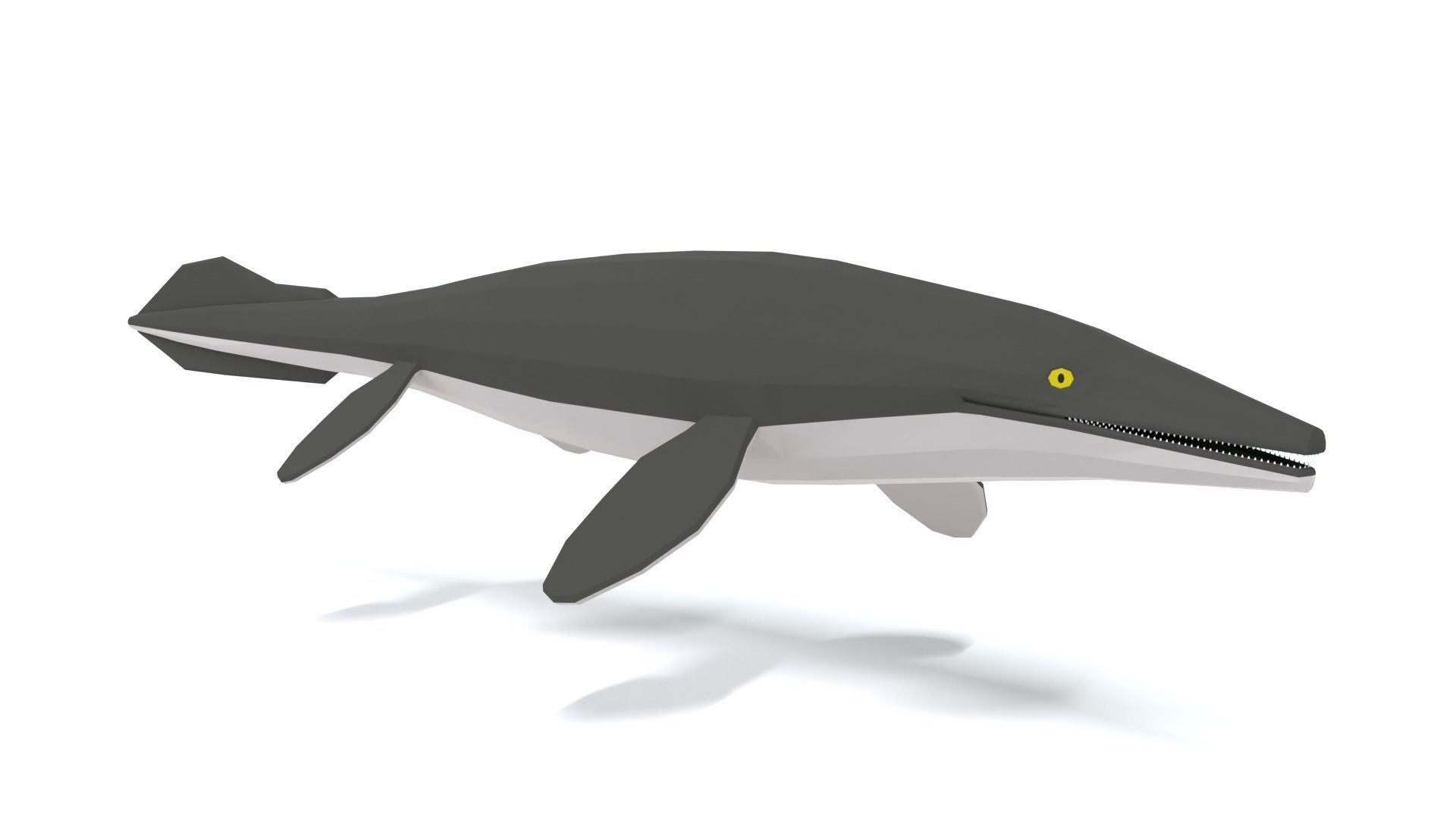 Low Poly Cartoon Tylosaurus Low-poly 3D model_6