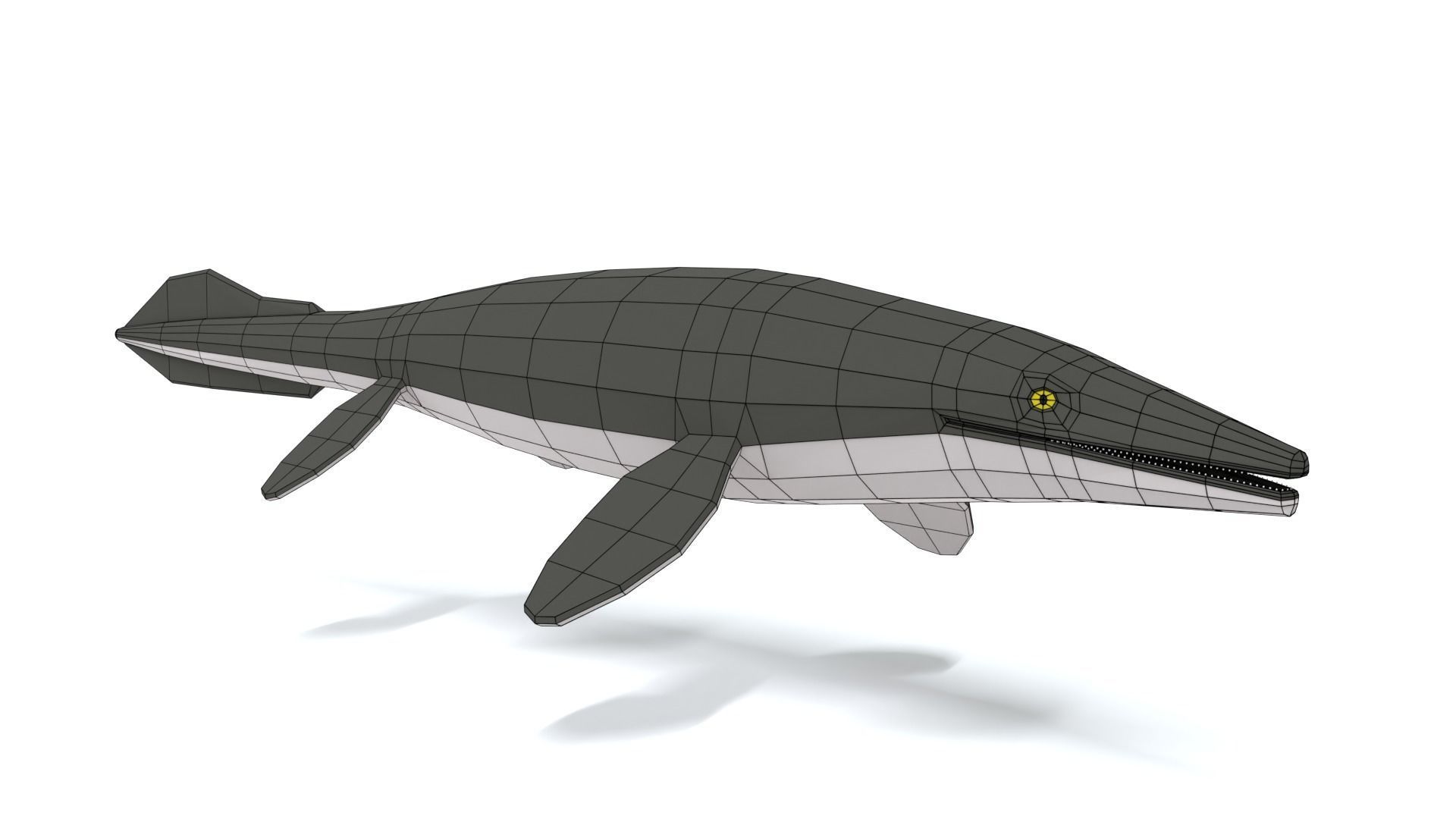 Low Poly Cartoon Tylosaurus Low-poly 3D model_15