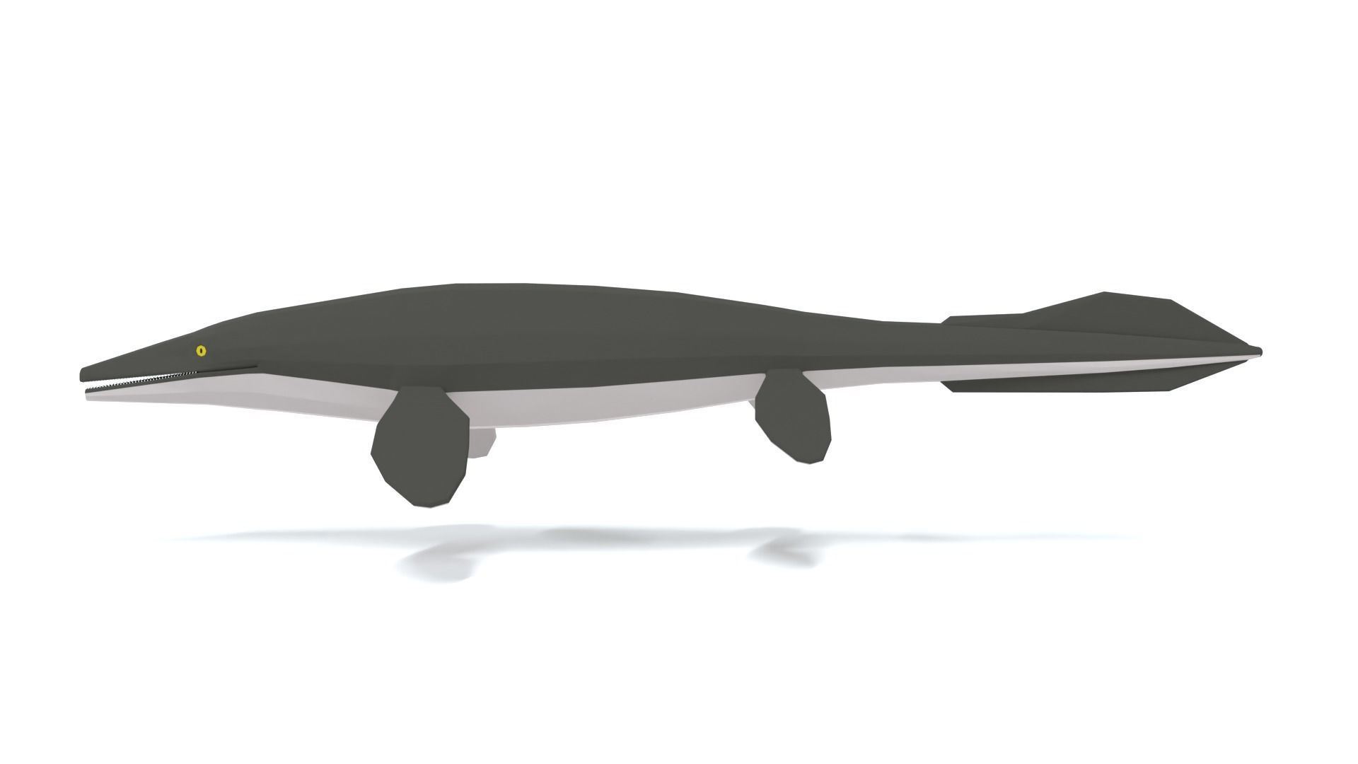 Low Poly Cartoon Tylosaurus Low-poly 3D model_1