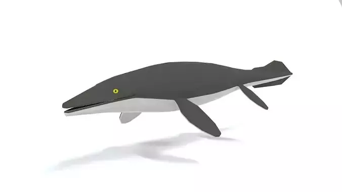 Low Poly Cartoon Tylosaurus