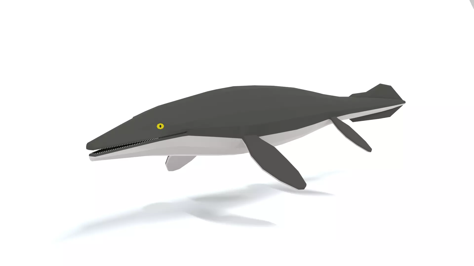 Low Poly Cartoon Tylosaurus Low-poly 3D model_0