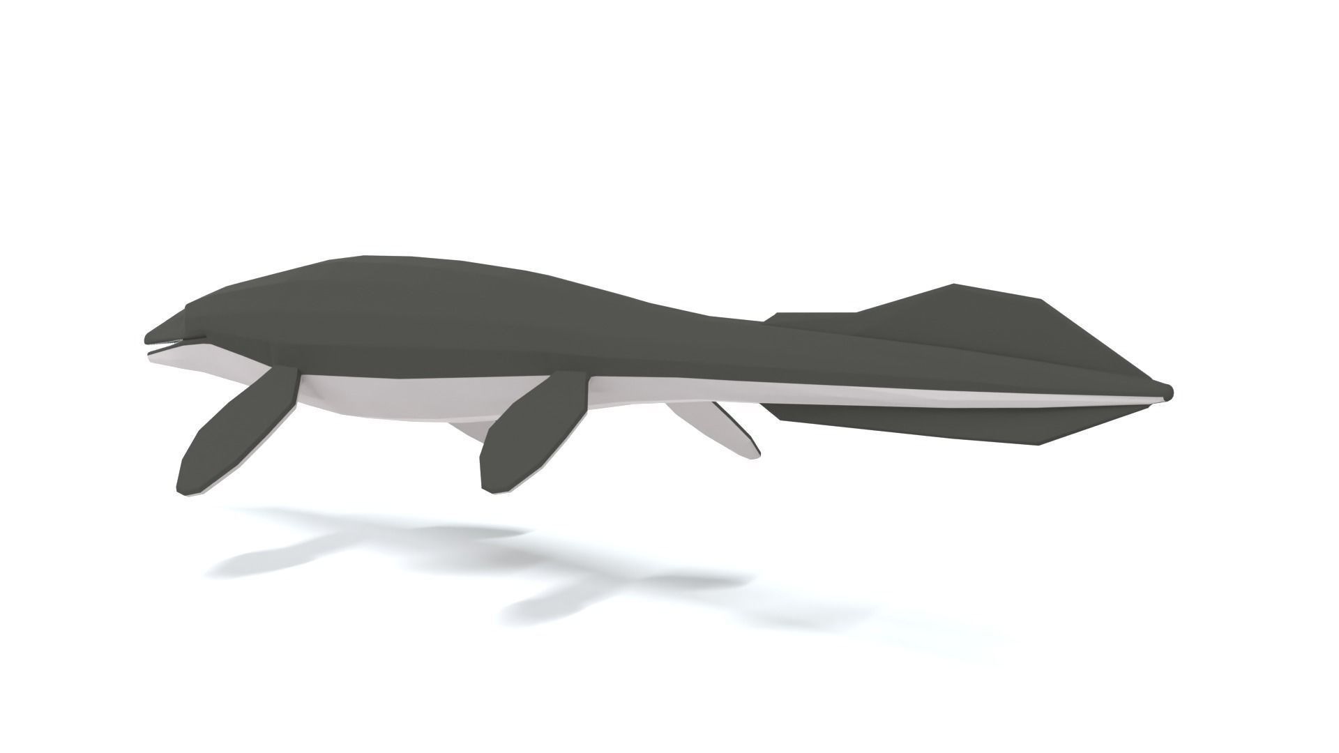 Low Poly Cartoon Tylosaurus Low-poly 3D model_2
