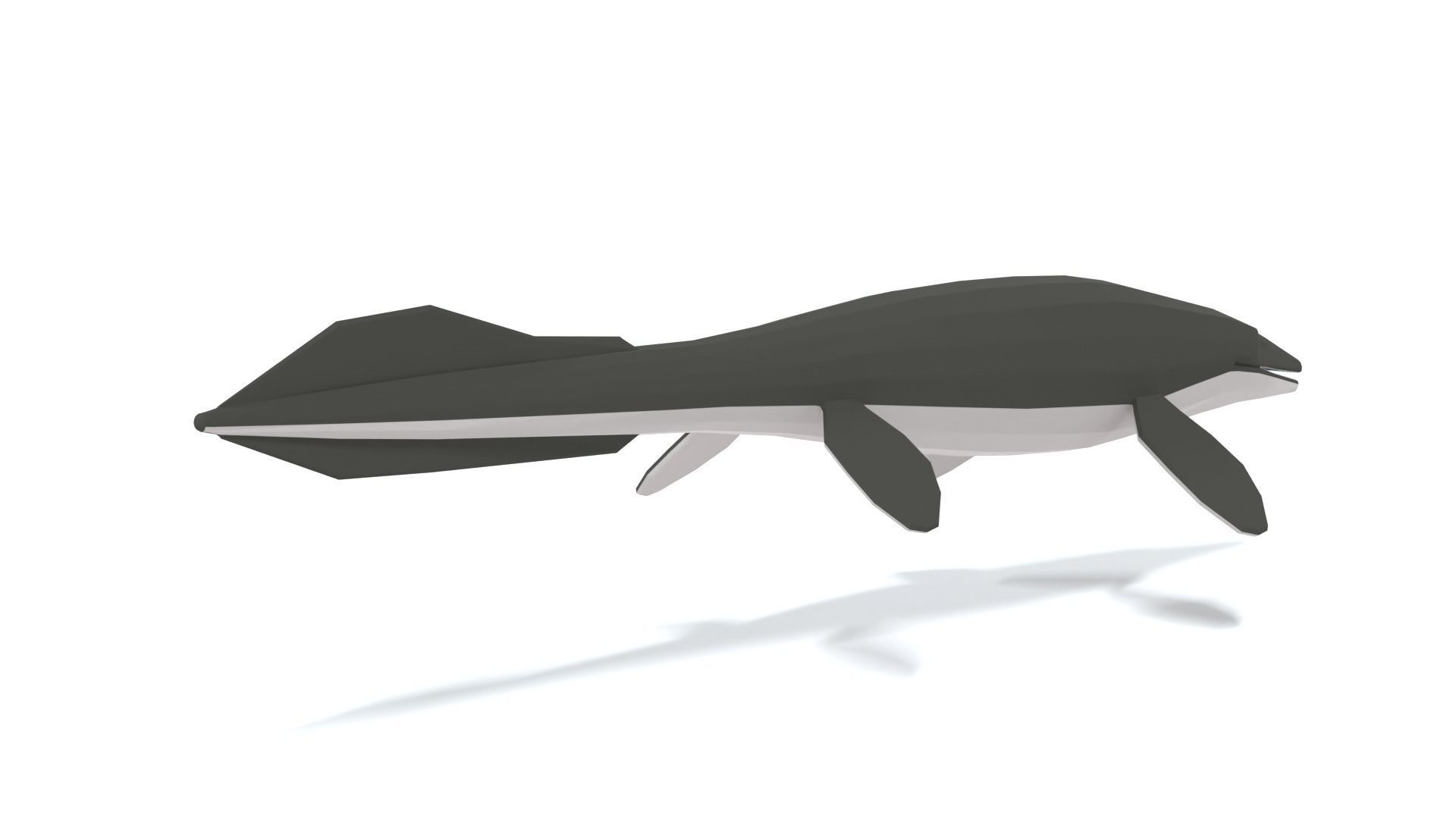 Low Poly Cartoon Tylosaurus Low-poly 3D model_4