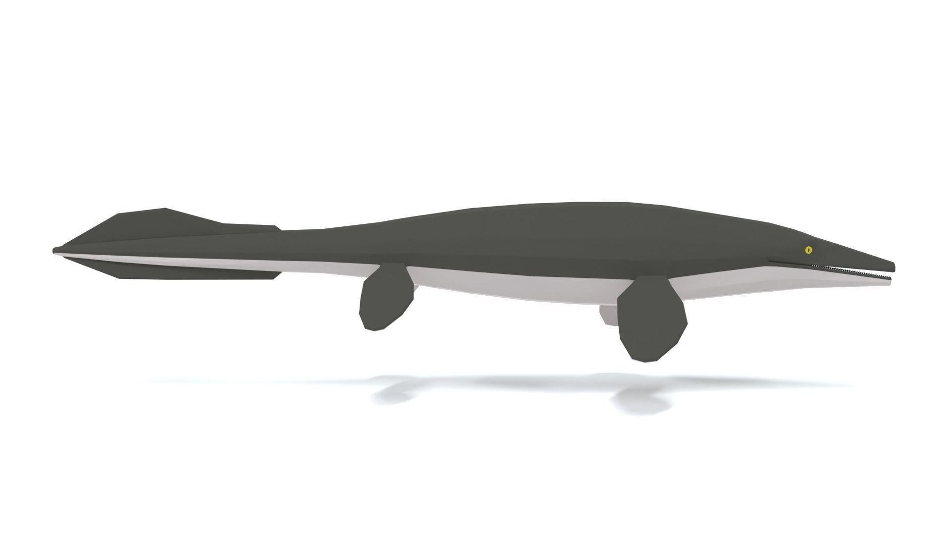 Low Poly Cartoon Tylosaurus Low-poly 3D model_5
