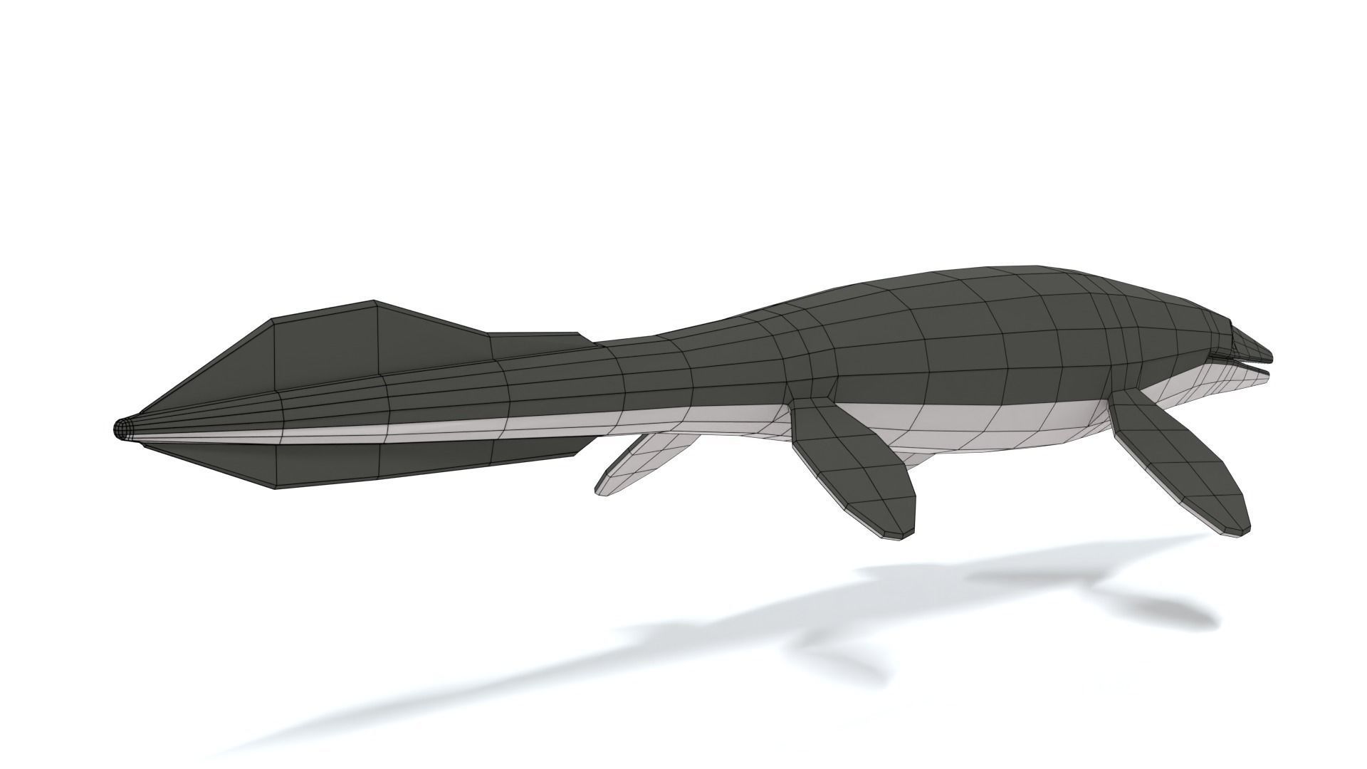 Low Poly Cartoon Tylosaurus Low-poly 3D model_13