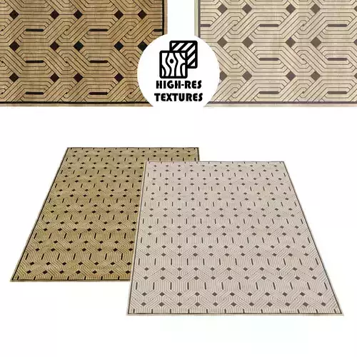 Large Geometric Pattern Rug Set