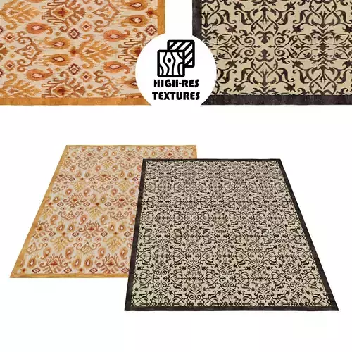 Large Ornament Botanical Rug Set