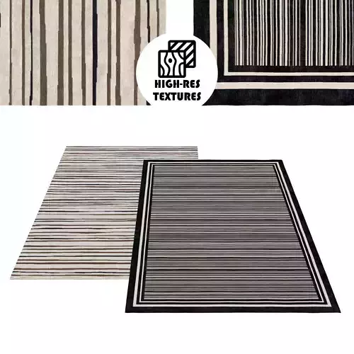 Large Stripy Pattern Rug Set