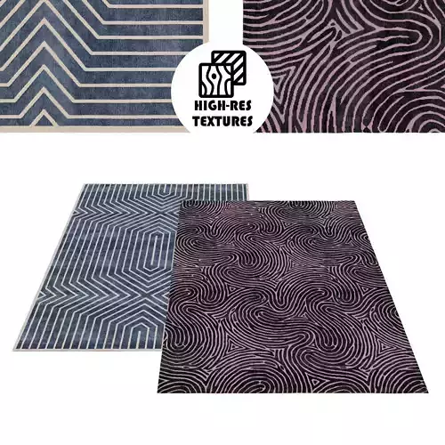 Large Geometric Pattern Rug Set