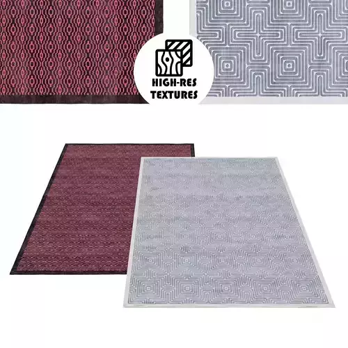 Large Geometric Pattern Rug Set