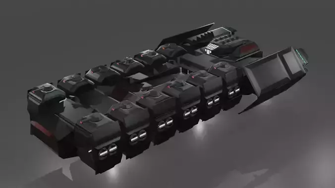 Starship futuristic spacecraft 3D model