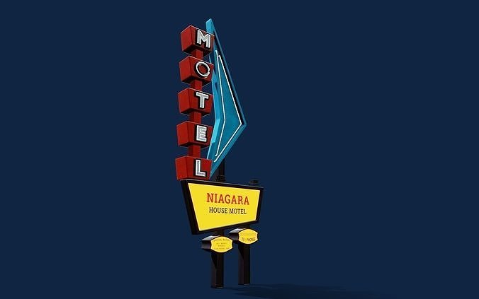 Retro Neon Sign - Tutorial Included Low-poly 3D model