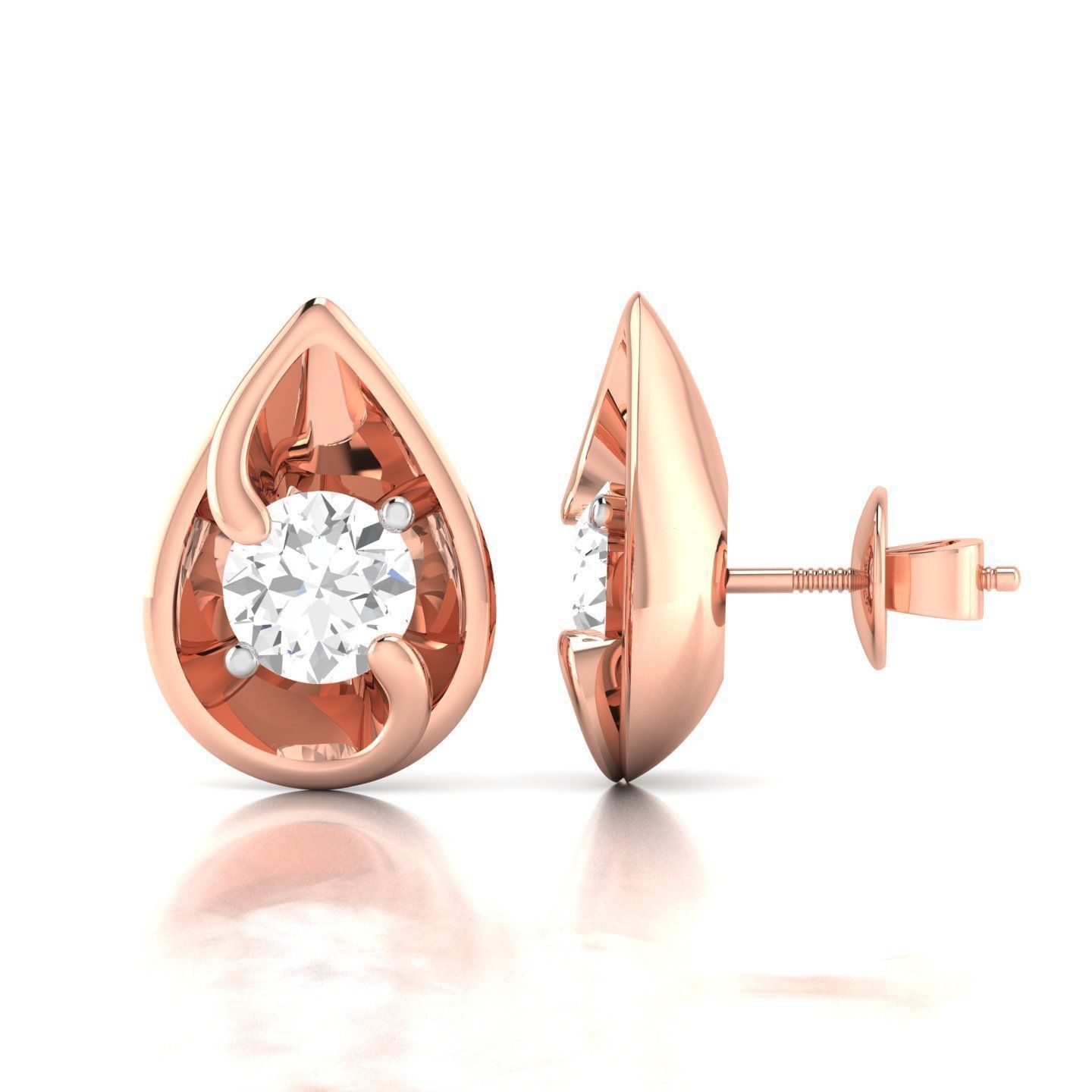 JFEASLT-26065 pair of tear shaped diamond earrings 3D print model_2
