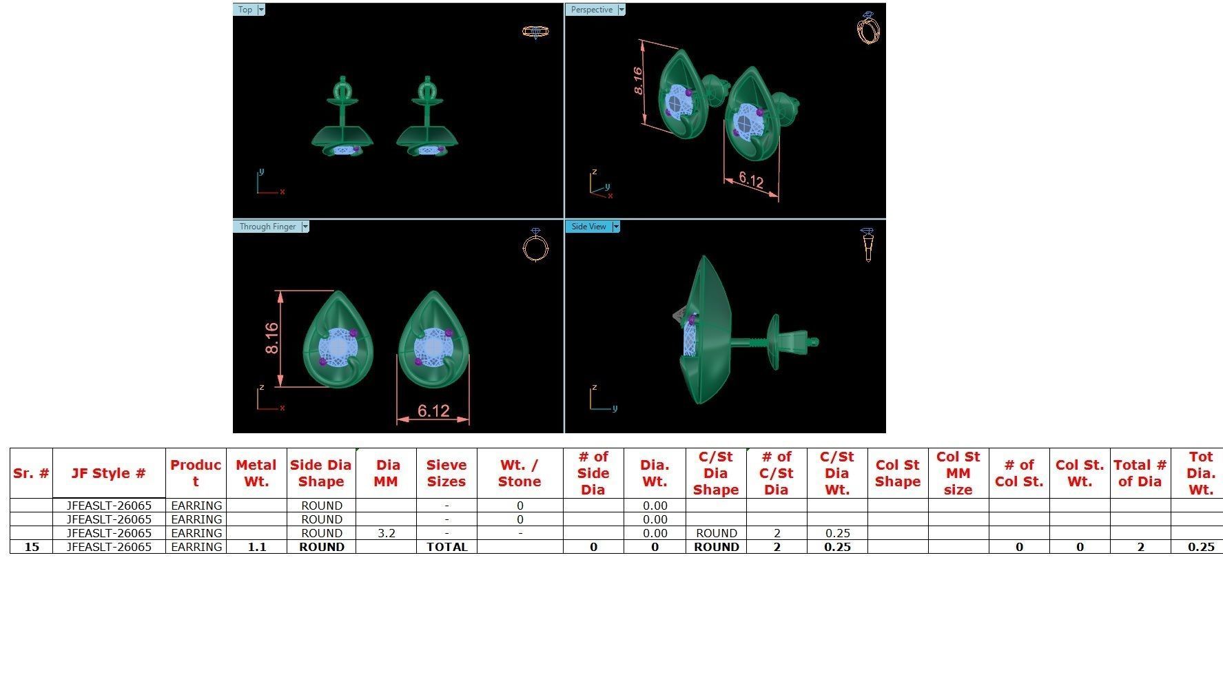 JFEASLT-26065 pair of tear shaped diamond earrings 3D print model_16