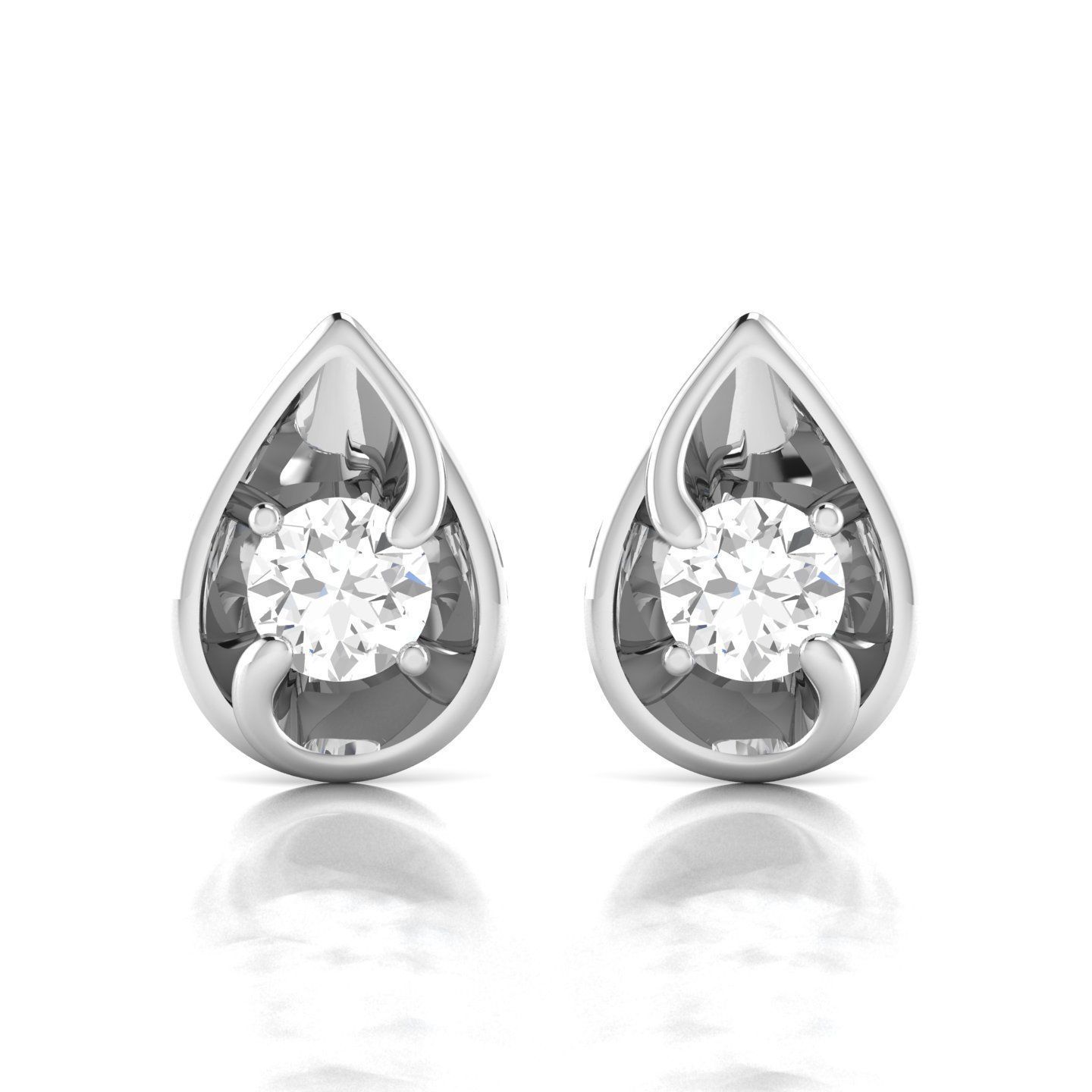 JFEASLT-26065 pair of tear shaped diamond earrings 3D print model_8