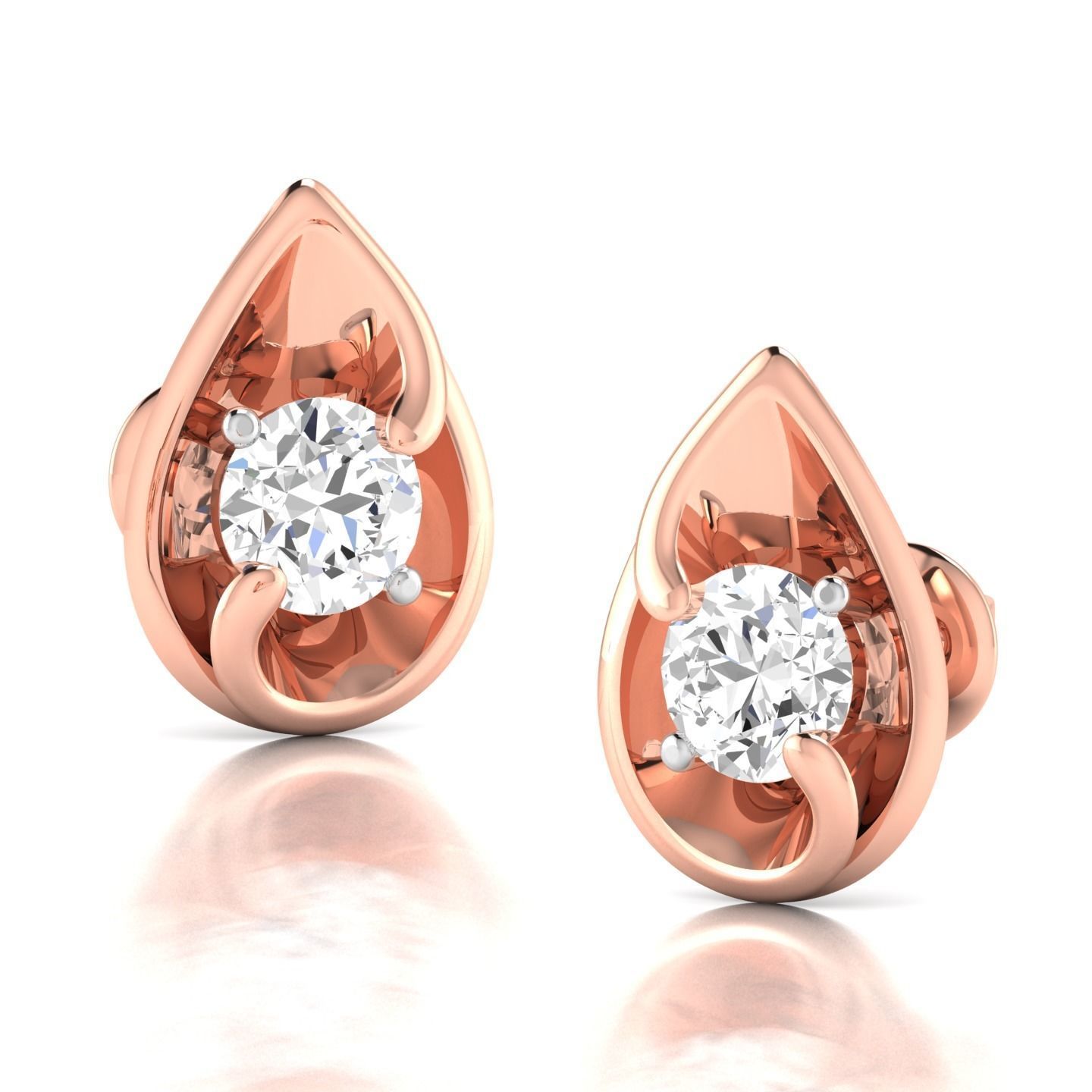 JFEASLT-26065 pair of tear shaped diamond earrings 3D print model_5