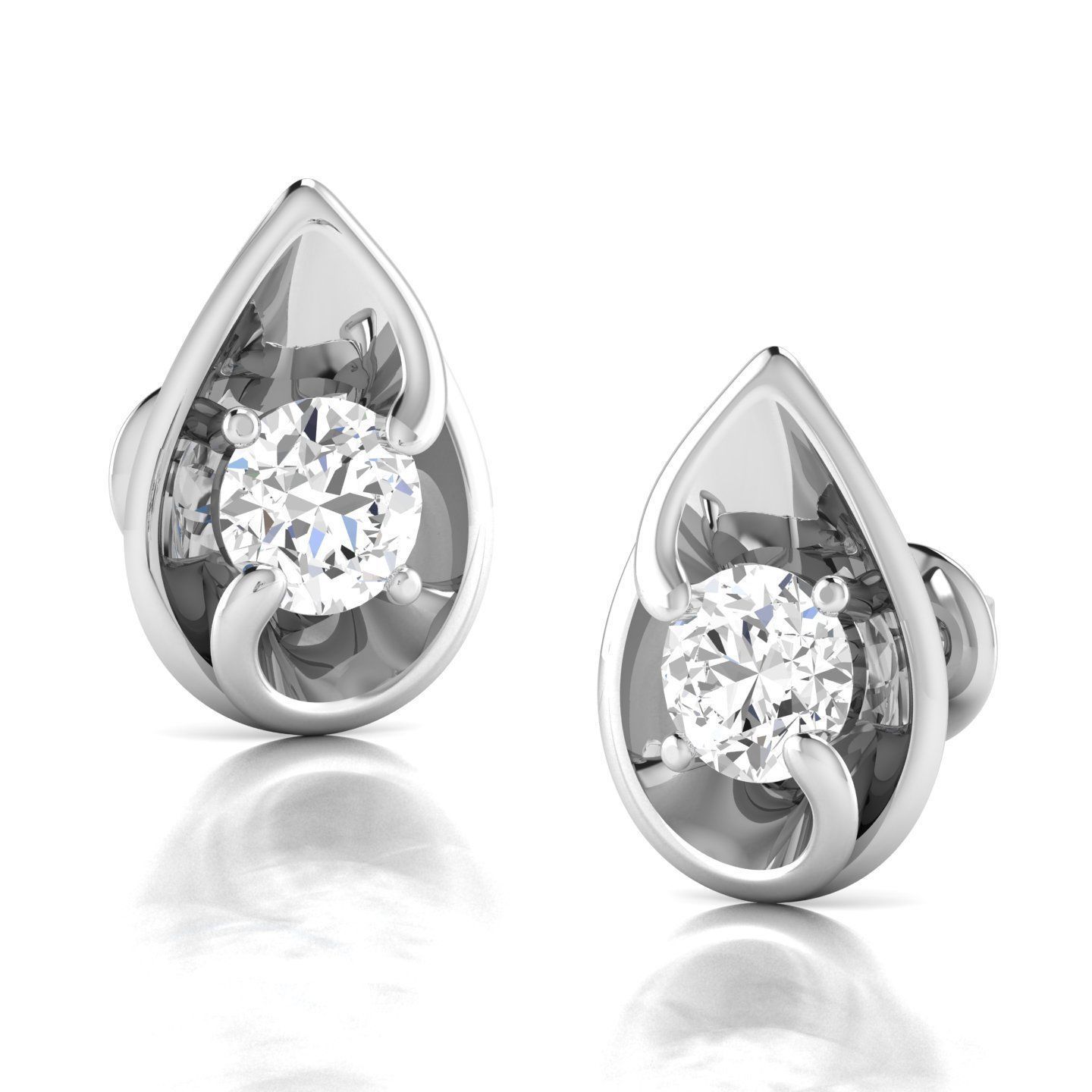 JFEASLT-26065 pair of tear shaped diamond earrings 3D print model_12