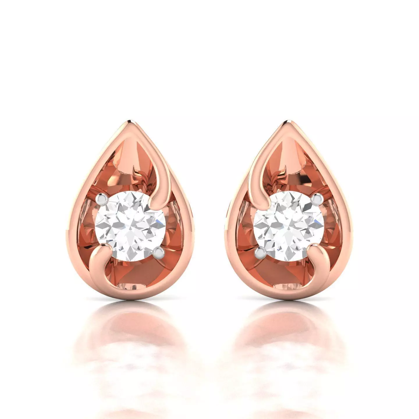 JFEASLT-26065 pair of tear shaped diamond earrings 3D print model_0