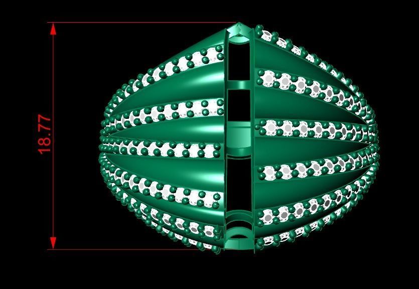 Ring 3D gold with diamonds 3D print model_3