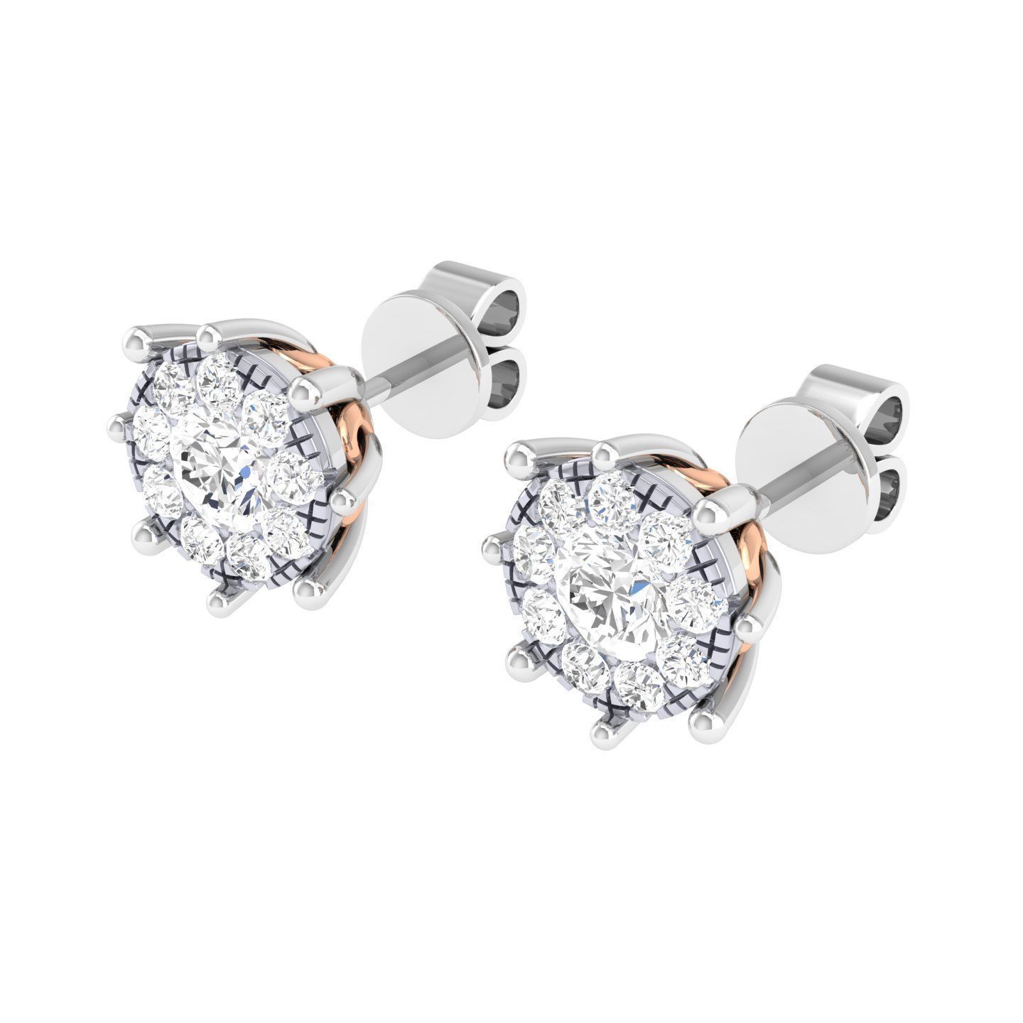 Solitaire Earrings 100690 3D print model_5