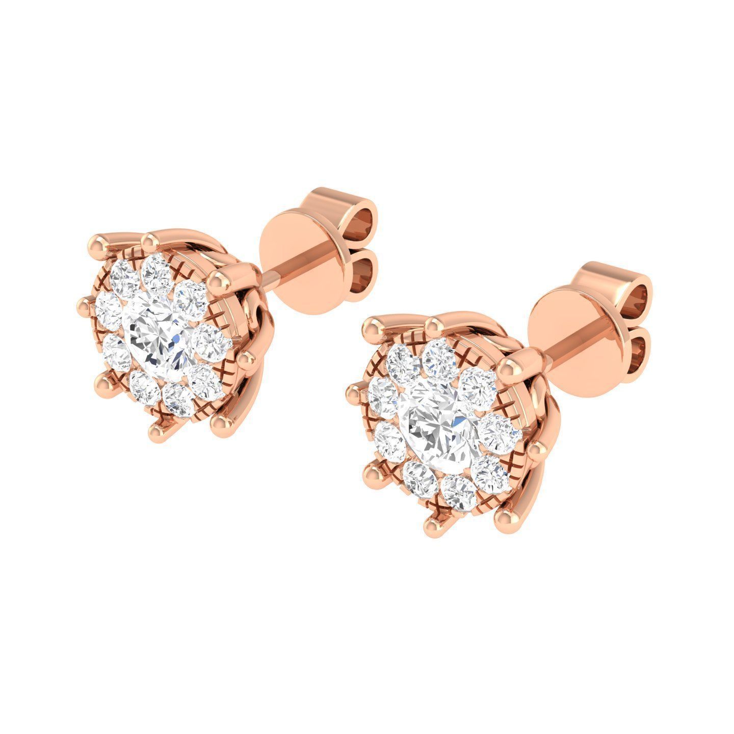 Solitaire Earrings 100690 3D print model_2