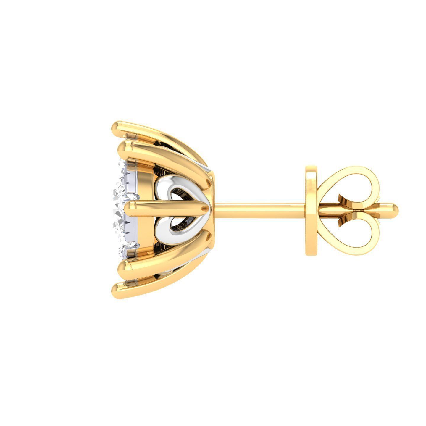 Solitaire Earrings 100690 3D print model_7