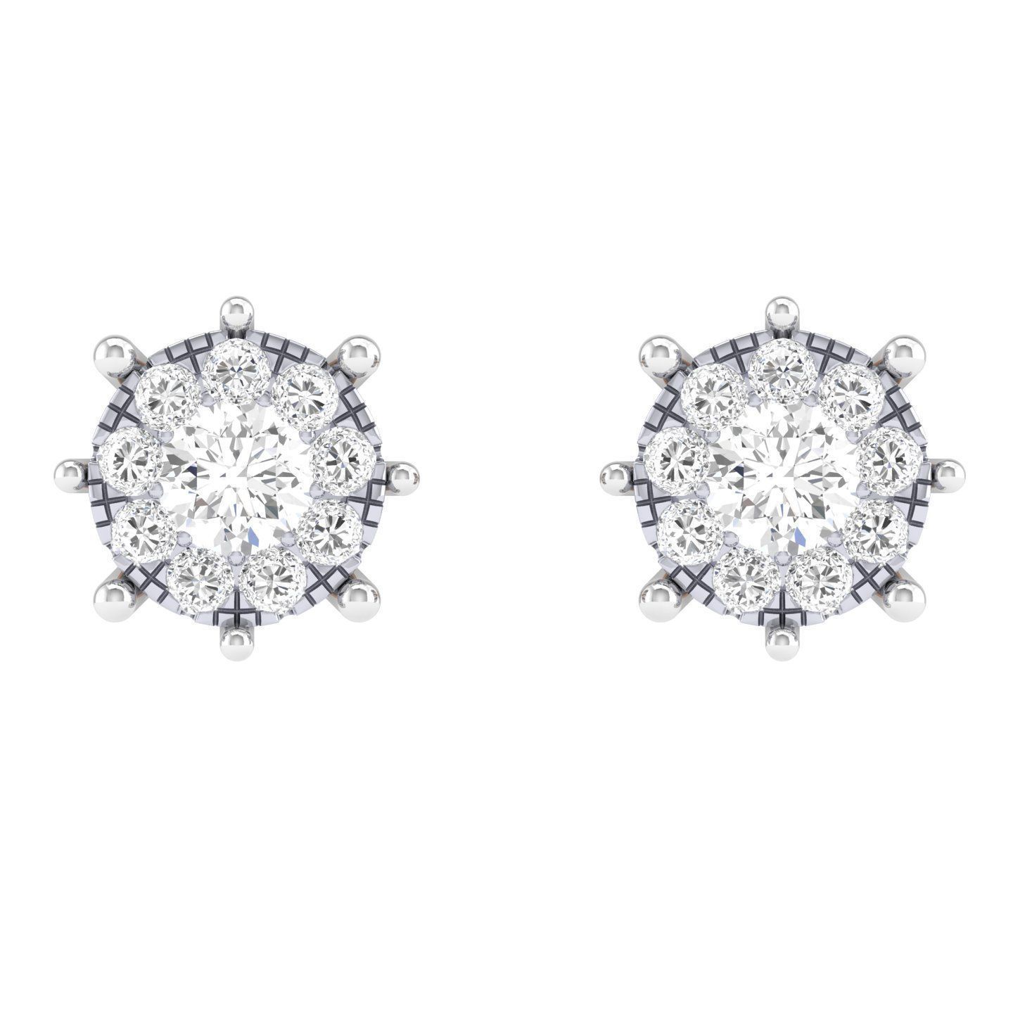 Solitaire Earrings 100690 3D print model_3