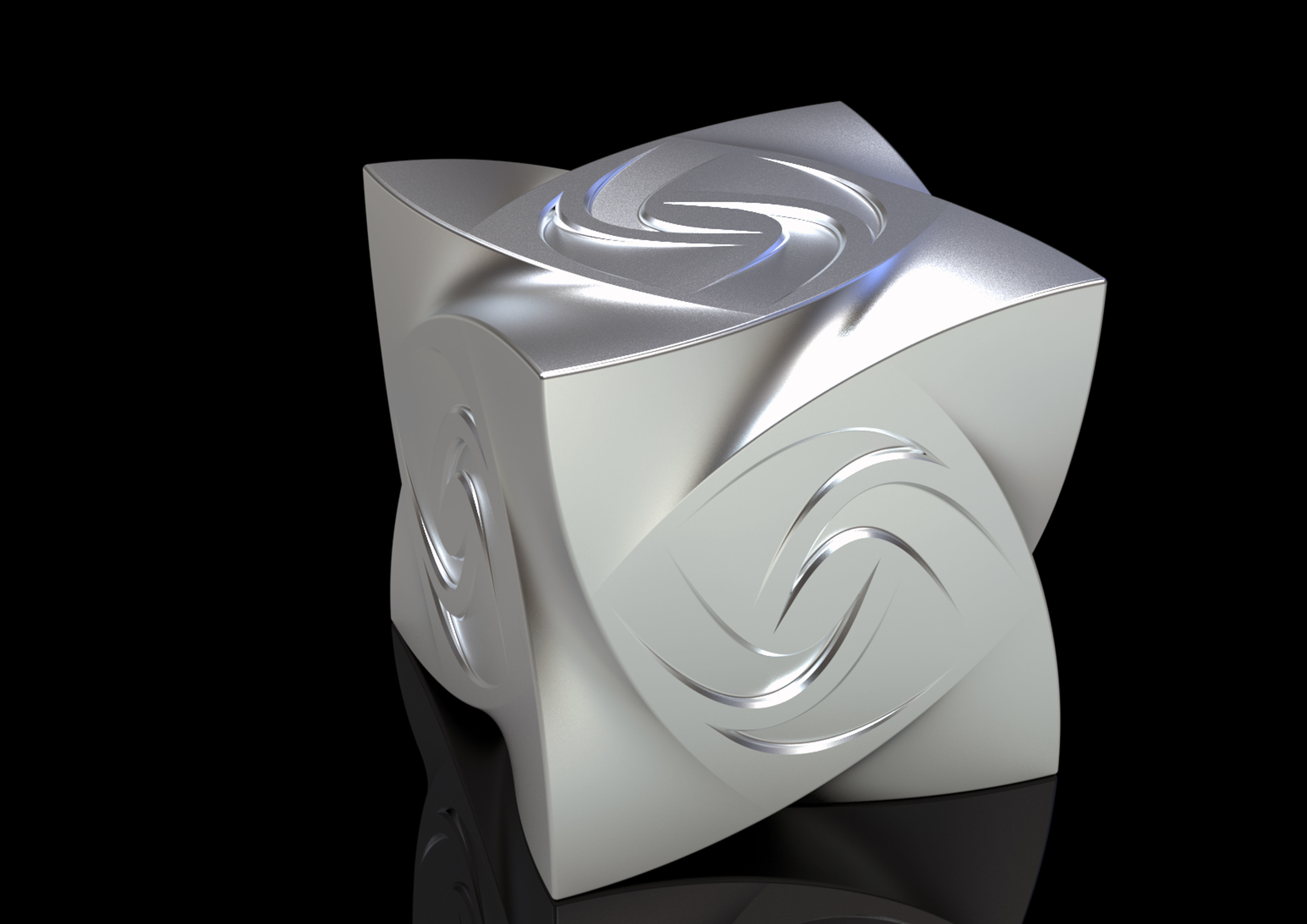 cubestone silver cube 3D print model_2