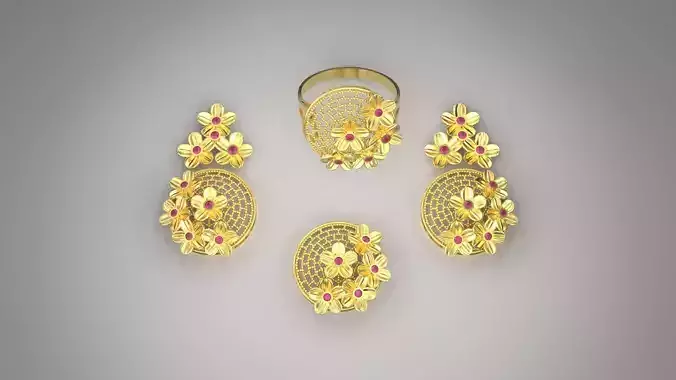 gold pendant set with ring 197